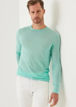 PATRICK ASSARAF Lightweight Merino Blend Crewneck Sweater|Men Knitwear
