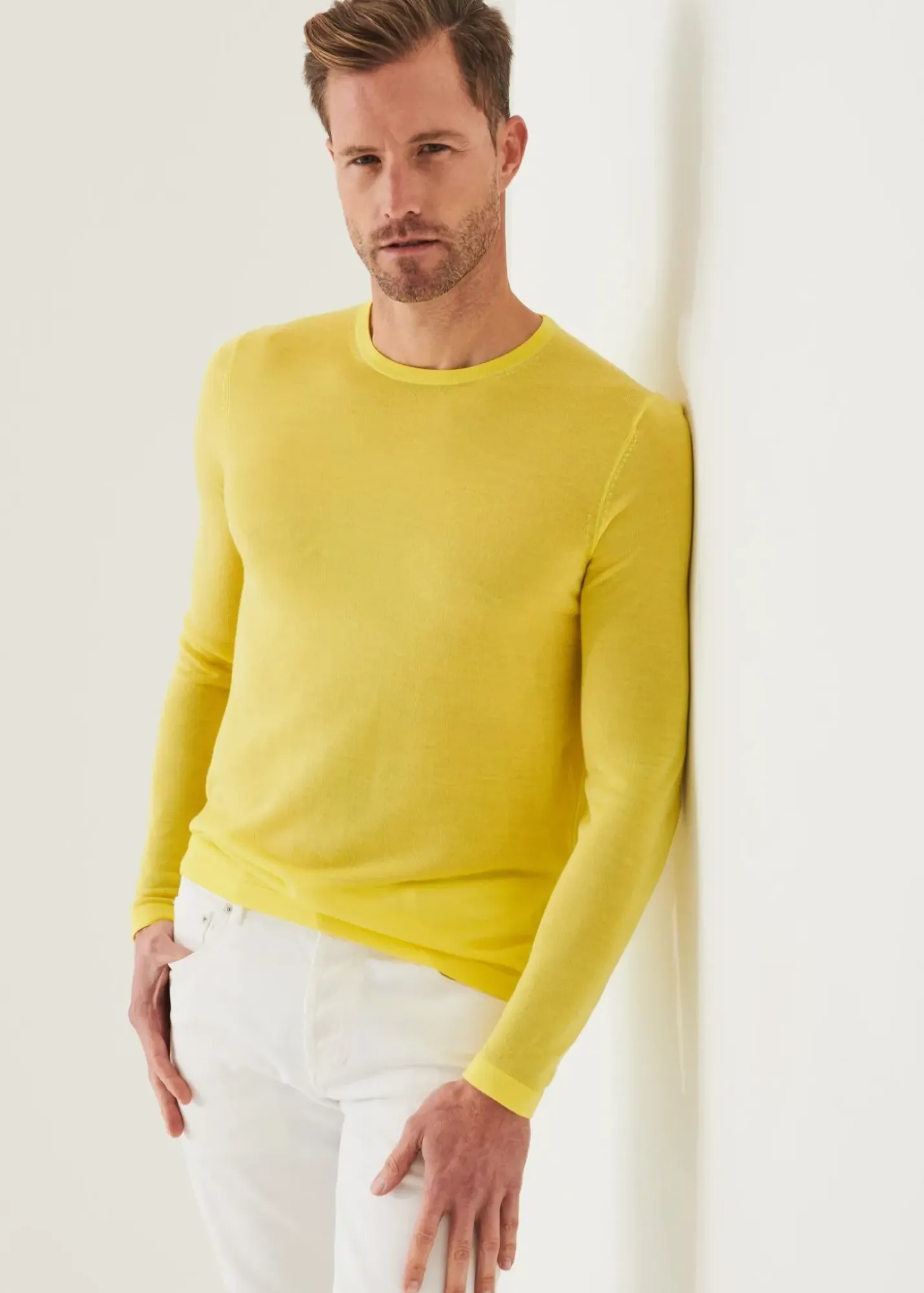 PATRICK ASSARAF Lightweight Merino Blend Crewneck Sweater|Men Knitwear