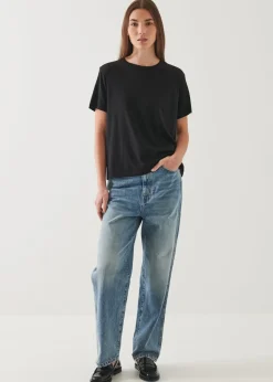 PATRICK ASSARAF Lightweight Pima Cotton Boyfriend T-Shirt|Women T-Shirts