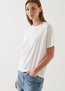 PATRICK ASSARAF Lightweight Pima Cotton Boyfriend T-Shirt|Women T-Shirts