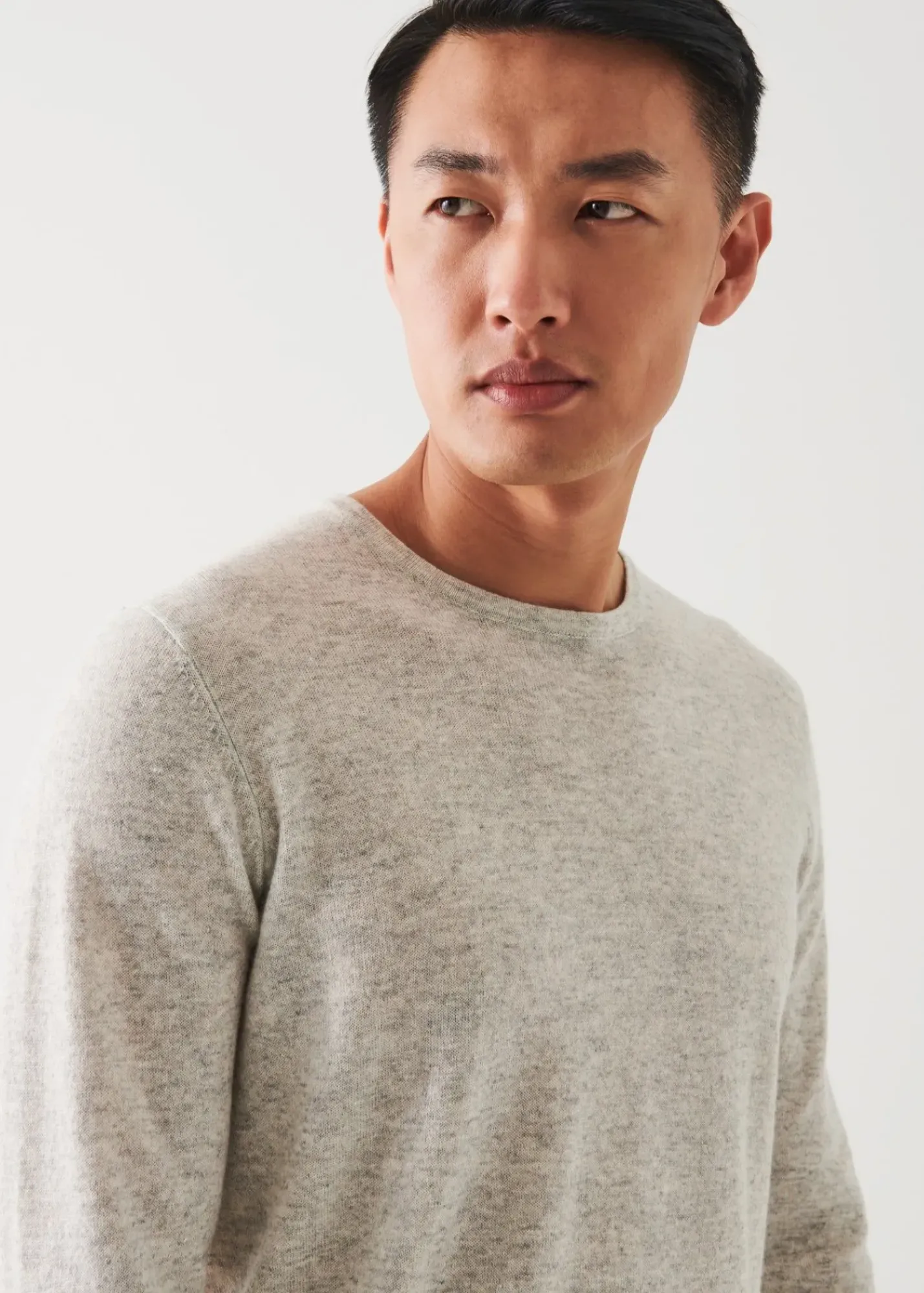 PATRICK ASSARAF Linen Blend Crewneck Sweater|Men Knitwear