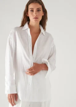 PATRICK ASSARAF Linen Boyfriend Shirt|Women Shirts