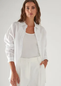 PATRICK ASSARAF Linen Boyfriend Shirt|Women Shirts