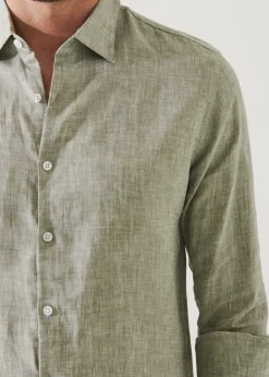 PATRICK ASSARAF Linen Chambray Shirt|Men Shirts