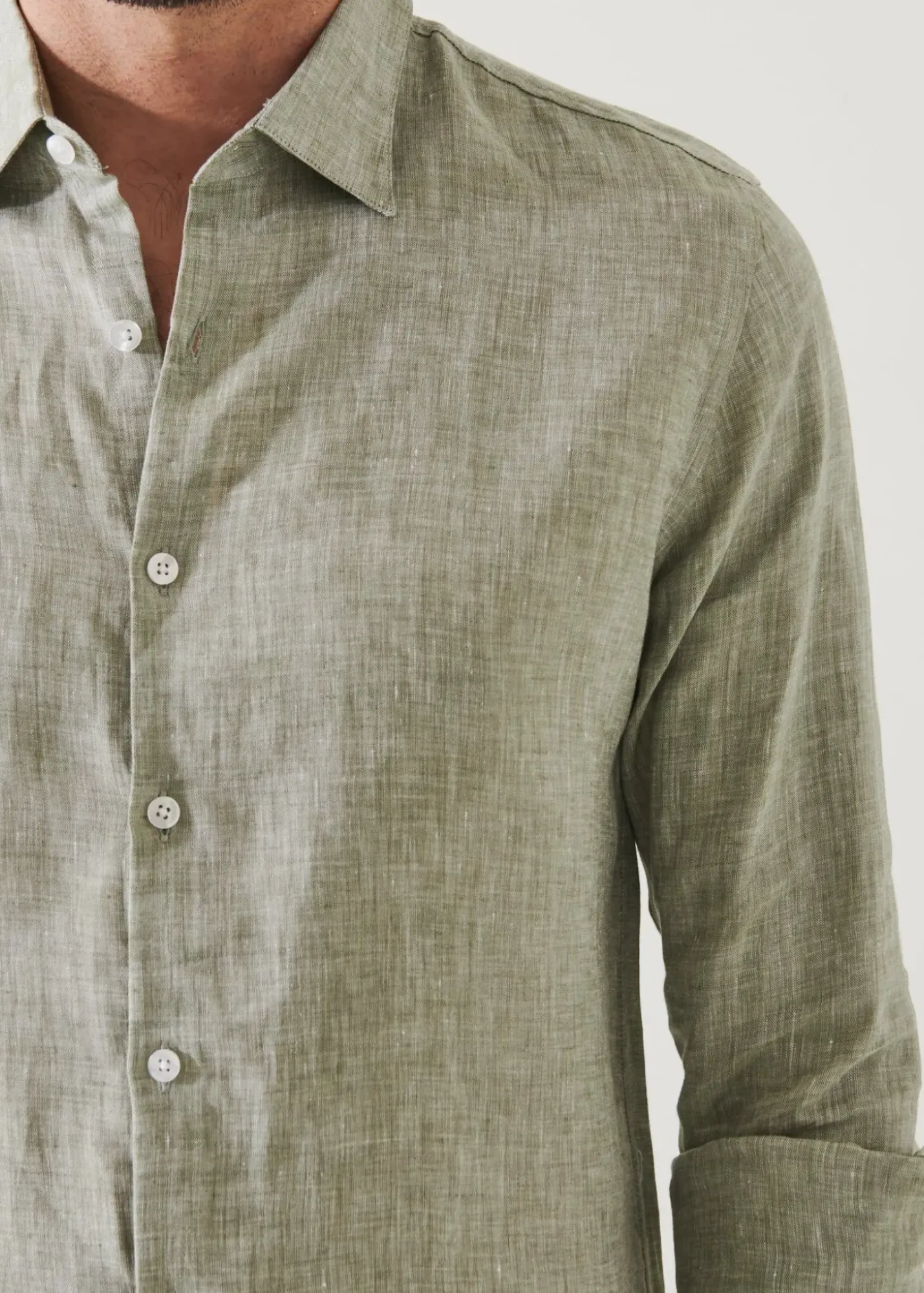 PATRICK ASSARAF Linen Chambray Shirt|Men Shirts