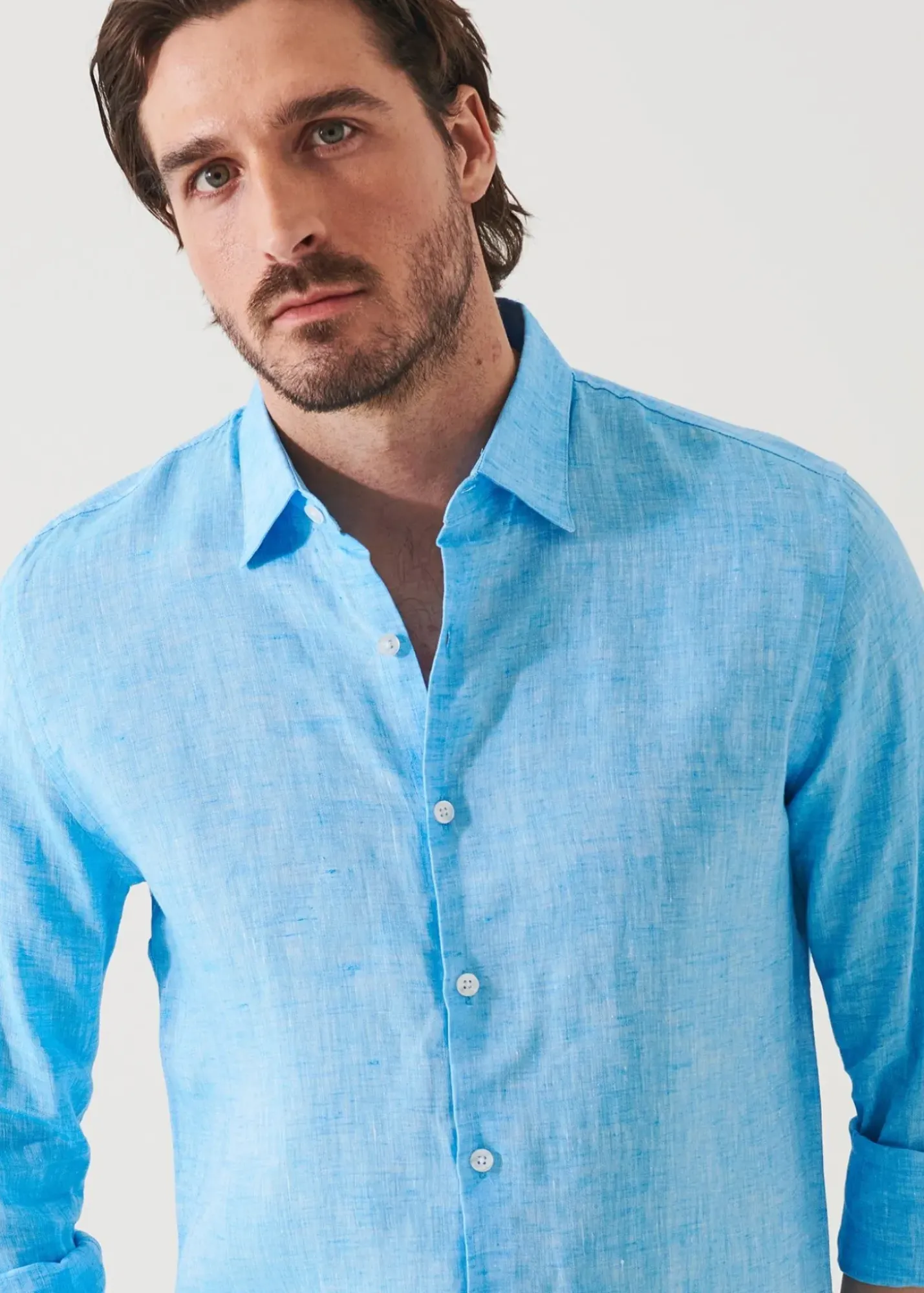 PATRICK ASSARAF Linen Chambray Shirt|Men Shirts