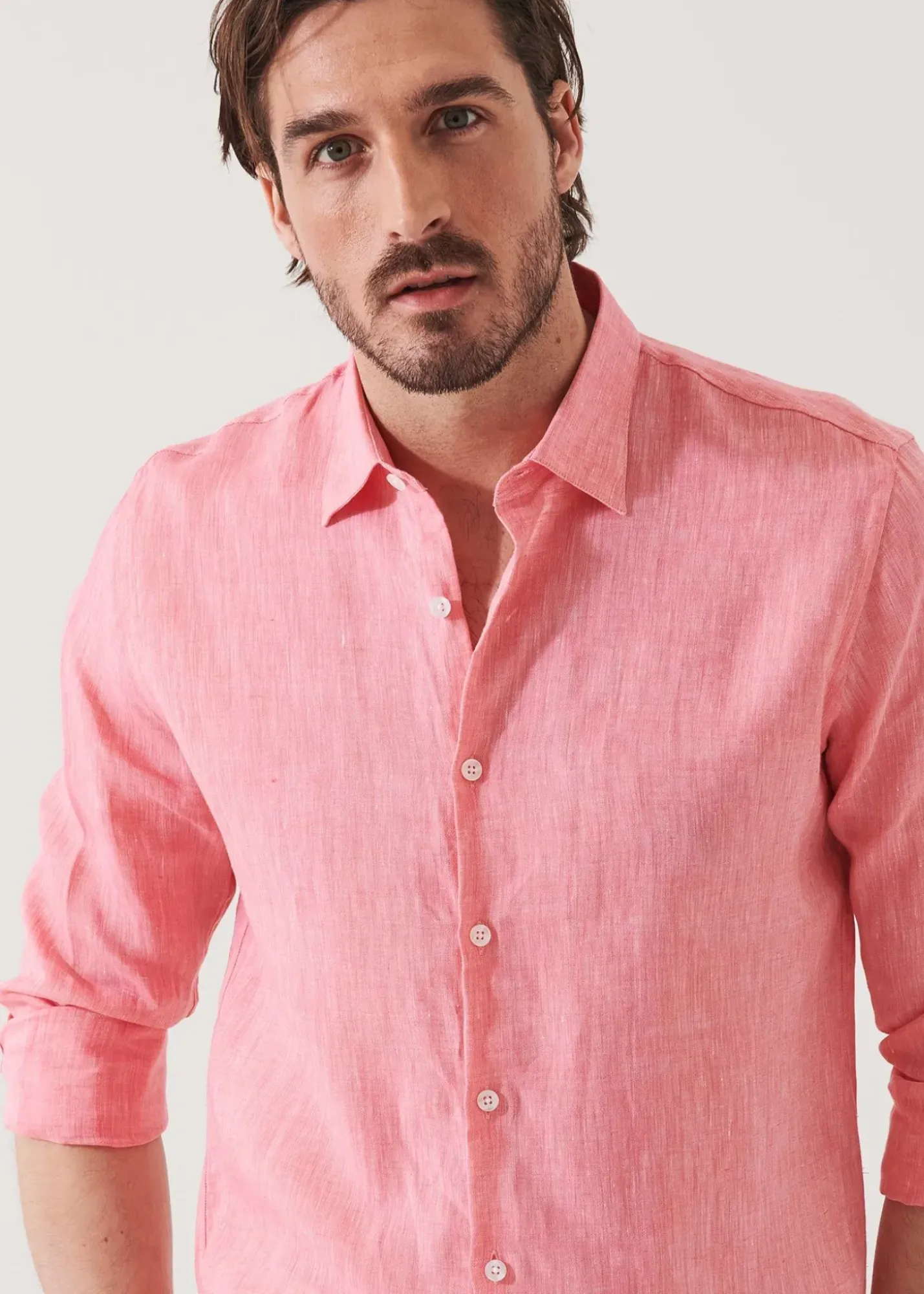 PATRICK ASSARAF Linen Chambray Shirt|Men Shirts