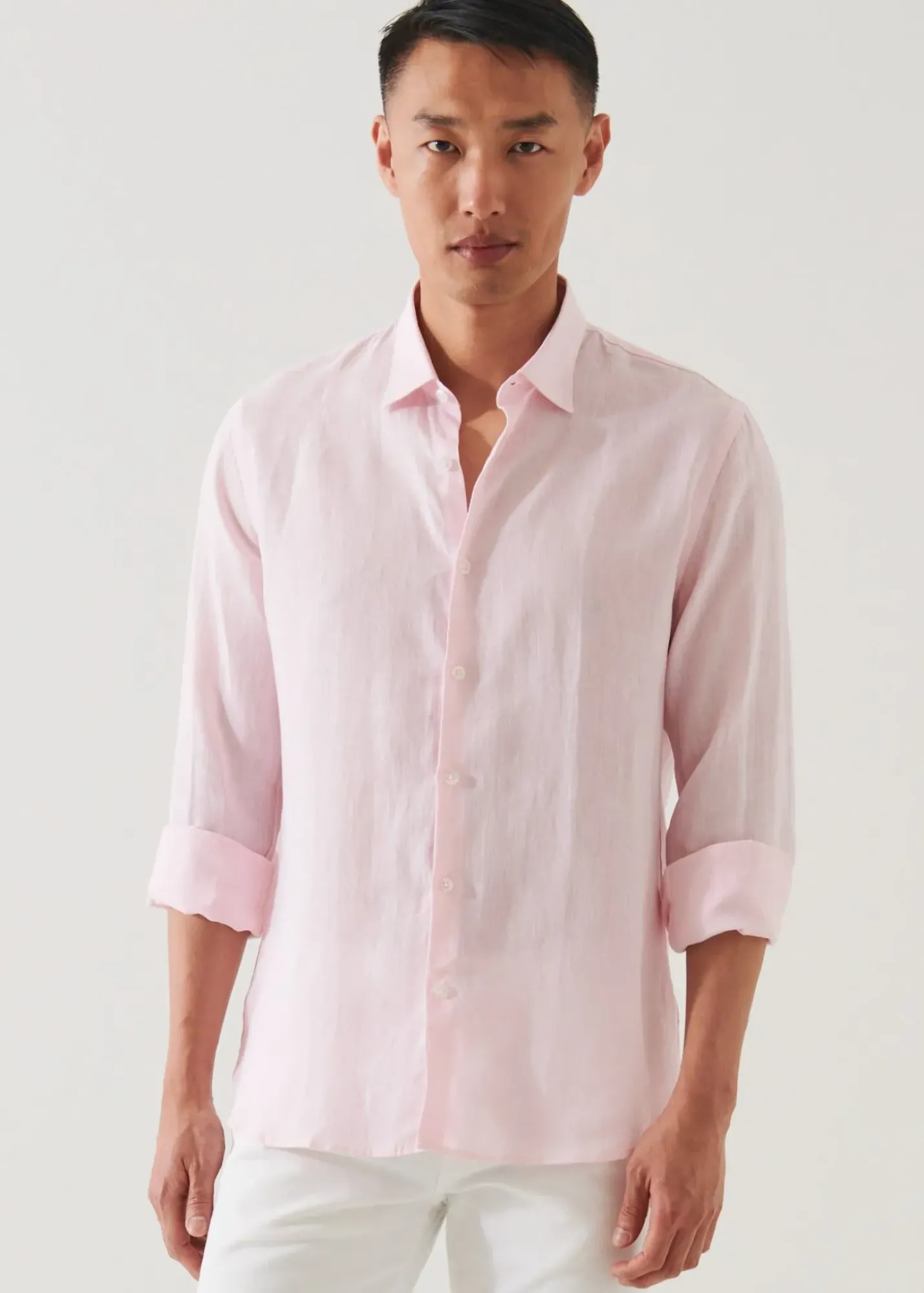 PATRICK ASSARAF Linen Chambray Shirt|Men Shirts