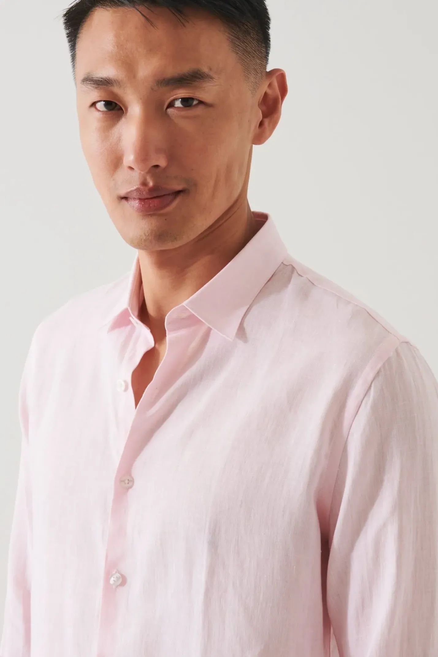 PATRICK ASSARAF Linen Chambray Shirt|Men Shirts