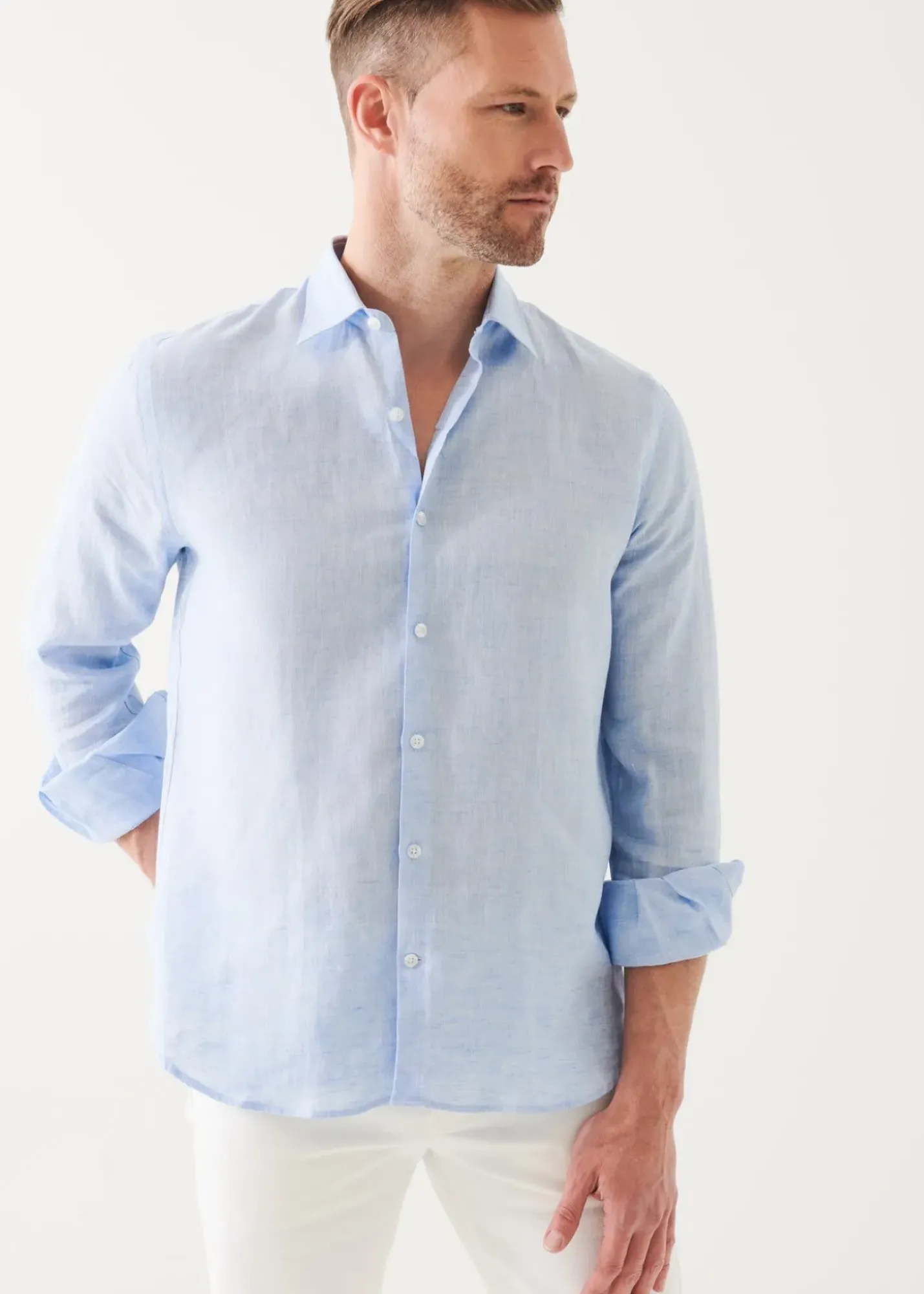 PATRICK ASSARAF Linen Chambray Shirt|Men Shirts