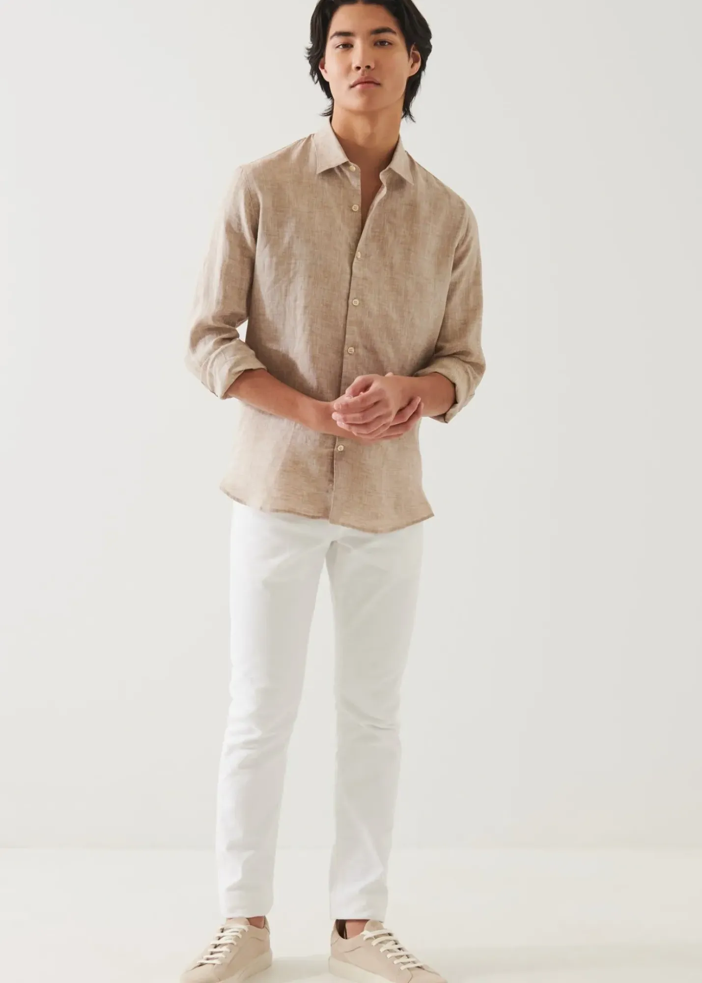 PATRICK ASSARAF Linen Chambray Shirt|Men Shirts