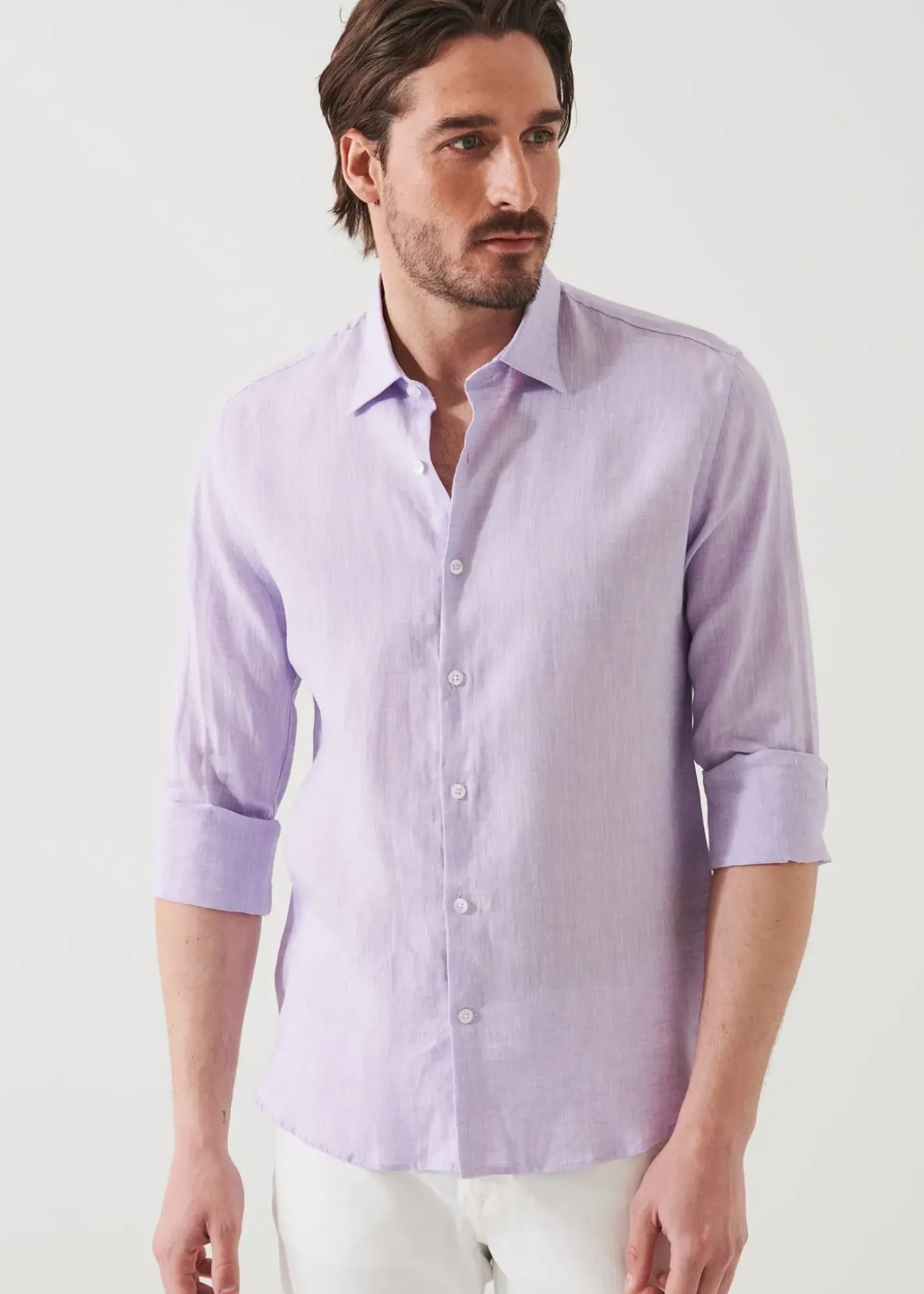 PATRICK ASSARAF Linen Chambray Shirt|Men Shirts