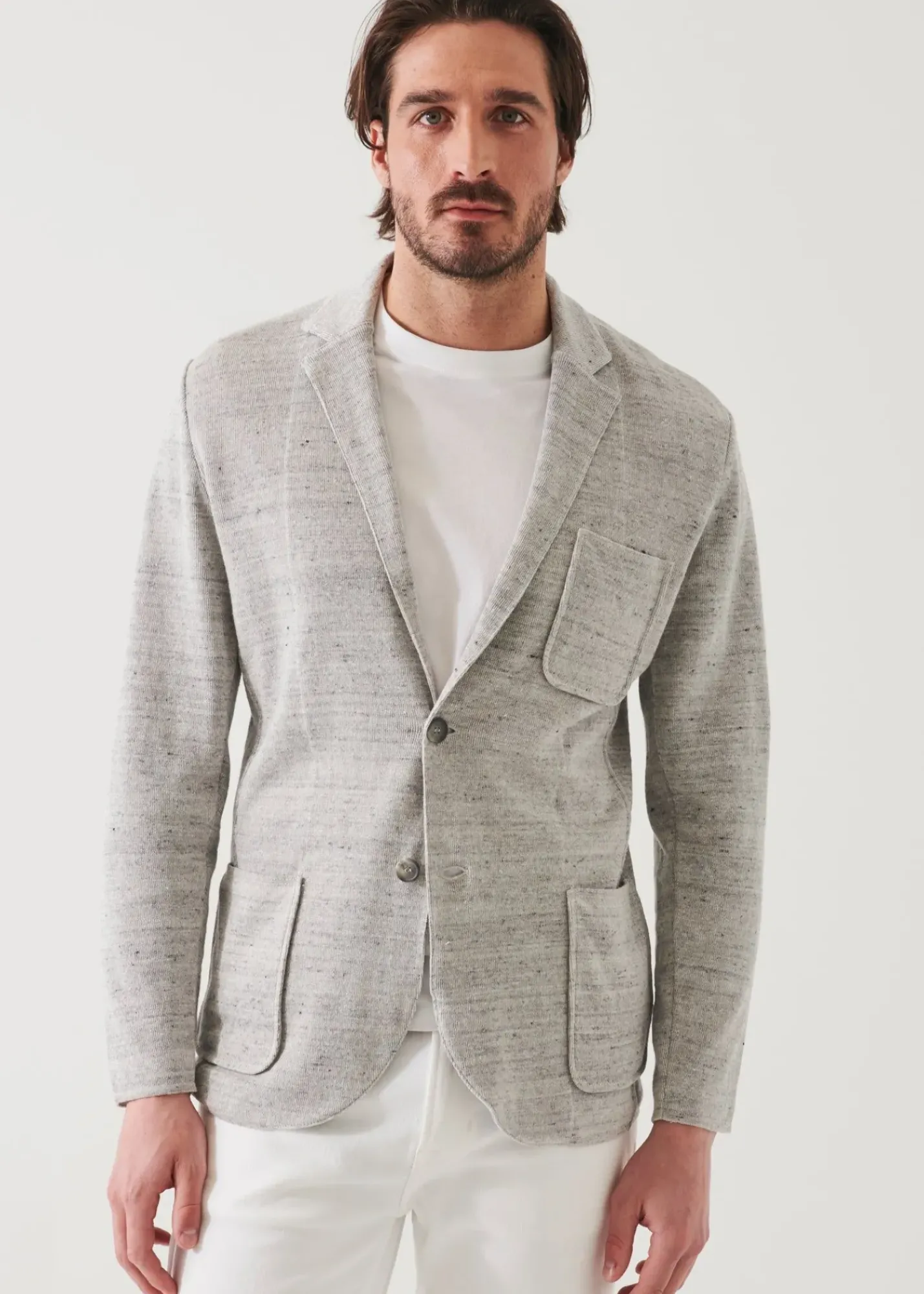 PATRICK ASSARAF Linen Cotton Blend Blazer|Men Blazers