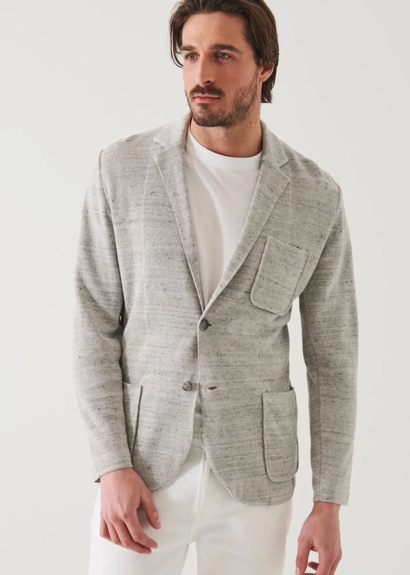 PATRICK ASSARAF Linen Cotton Blend Blazer|Men Blazers