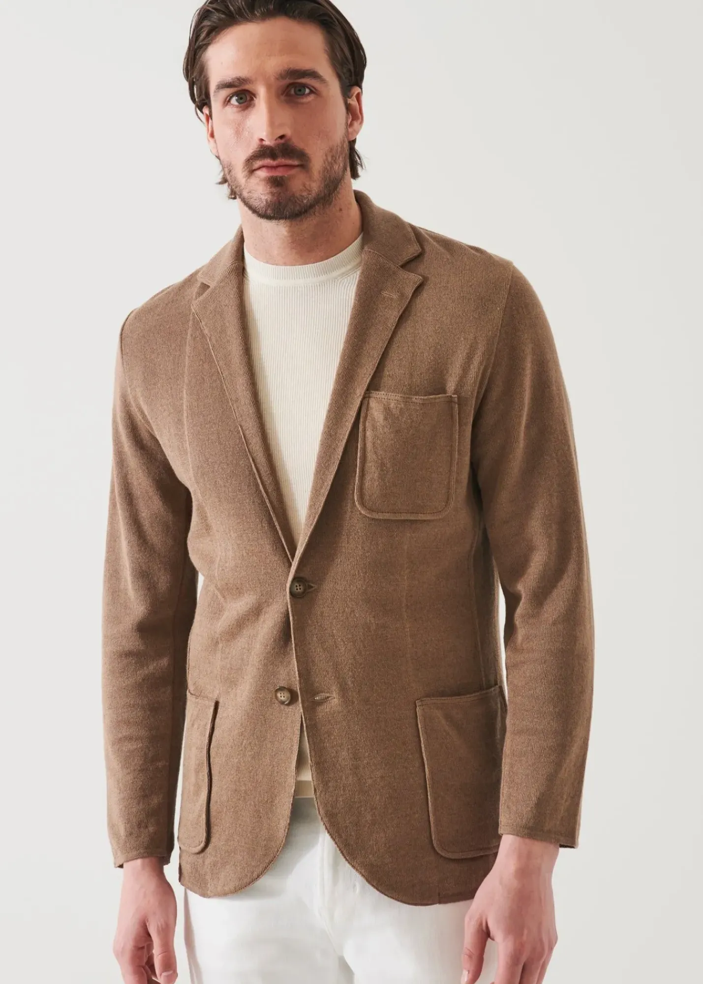 PATRICK ASSARAF Linen Cotton Blend Blazer|Men Blazers