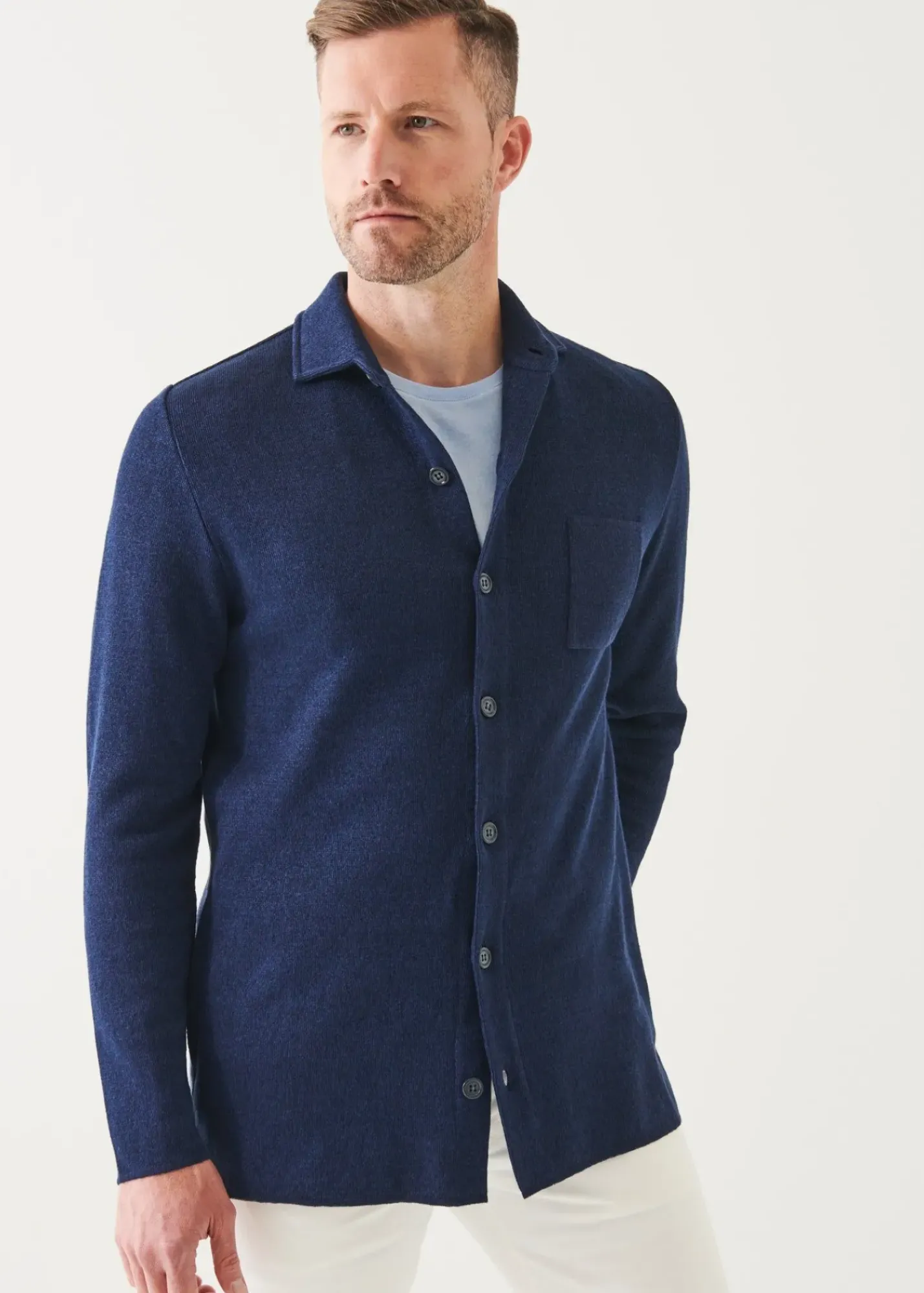 PATRICK ASSARAF Linen Cotton Blend Shirt Jacket|Men Blazers