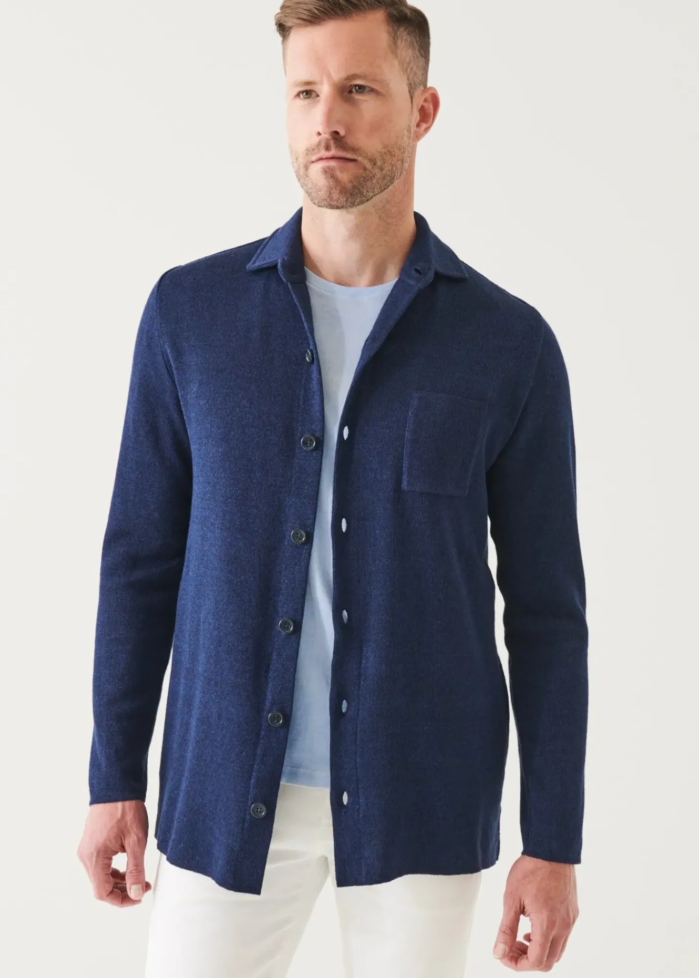 PATRICK ASSARAF Linen Cotton Blend Shirt Jacket|Men Blazers