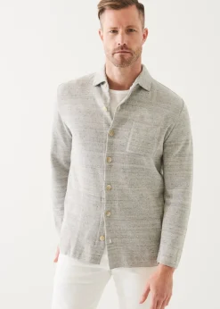PATRICK ASSARAF Linen Cotton Blend Shirt Jacket|Men Blazers