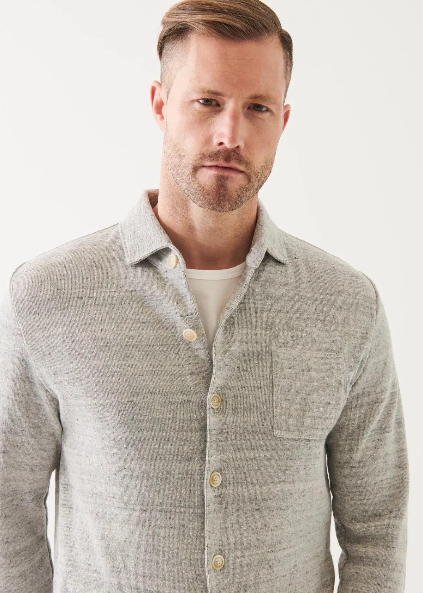 PATRICK ASSARAF Linen Cotton Blend Shirt Jacket|Men Shirt Jackets