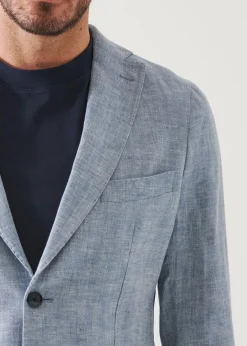 PATRICK ASSARAF Linen Herringbone Blazer|Men Blazers