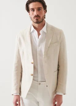 PATRICK ASSARAF Linen Herringbone Blazer|Men Blazers