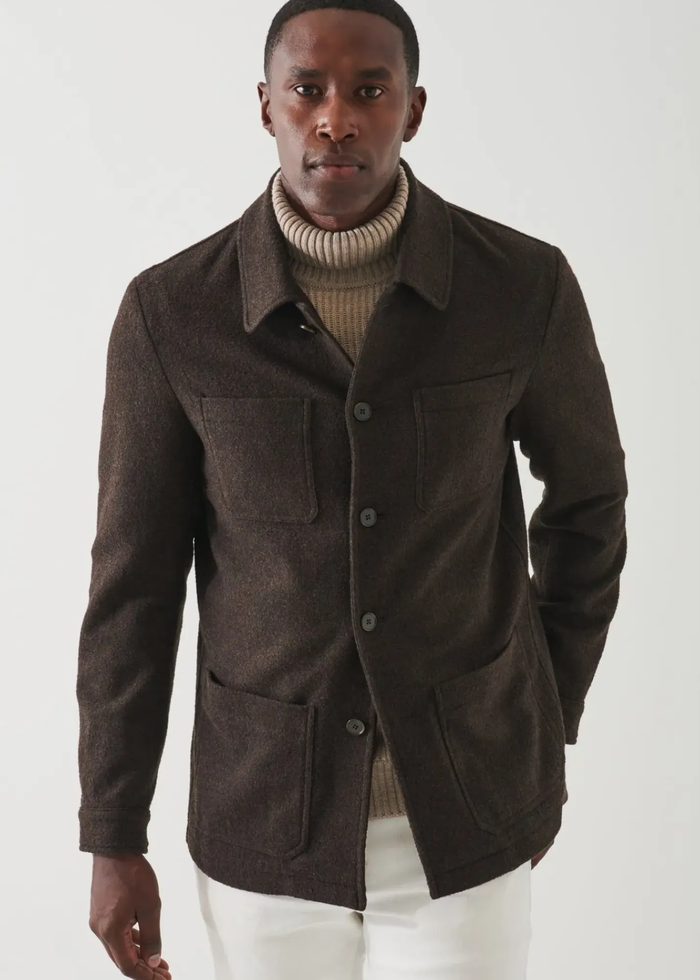 PATRICK ASSARAF Linen Shirt Jacket|Men Shirt Jackets