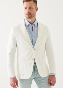 PATRICK ASSARAF Linen Twill Two-Button Blazer|Men Blazers