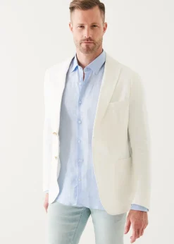 PATRICK ASSARAF Linen Twill Two-Button Blazer|Men Blazers