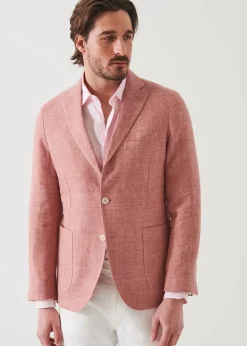 PATRICK ASSARAF Linen Wool Blend Blazer|Men Blazers