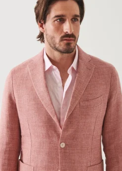 PATRICK ASSARAF Linen Wool Blend Blazer|Men Blazers