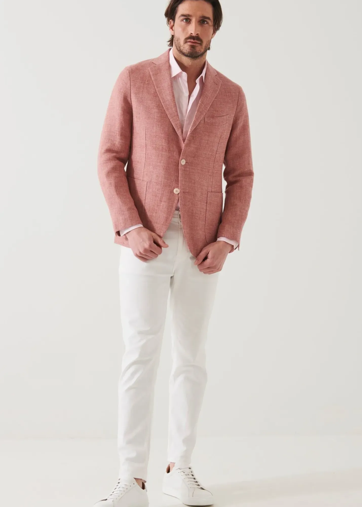 PATRICK ASSARAF Linen Wool Blend Blazer|Men Blazers