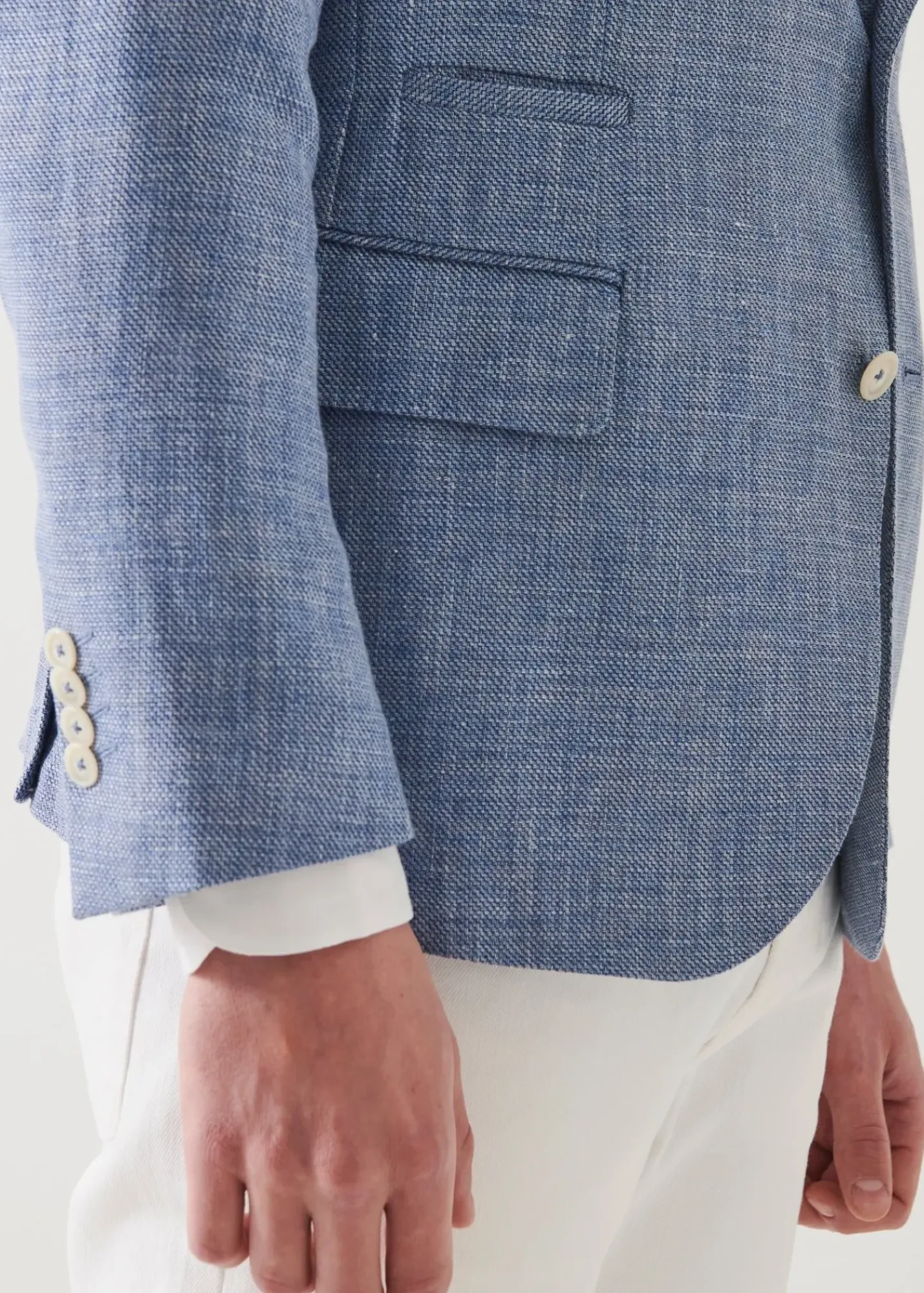 PATRICK ASSARAF Linen Wool Blend Peak Lapel Blazer|Men Blazers