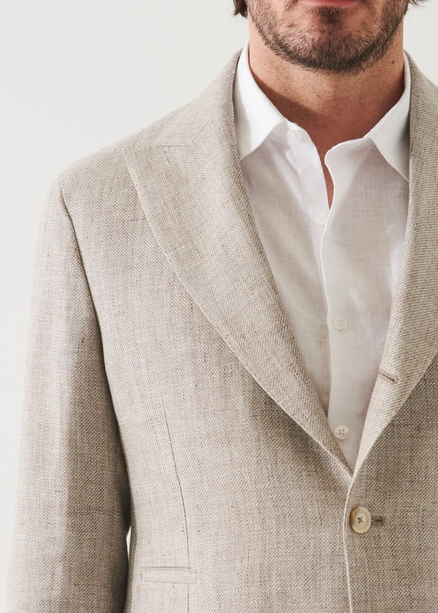 PATRICK ASSARAF Linen Wool Blend Peak Lapel Blazer|Men Blazers