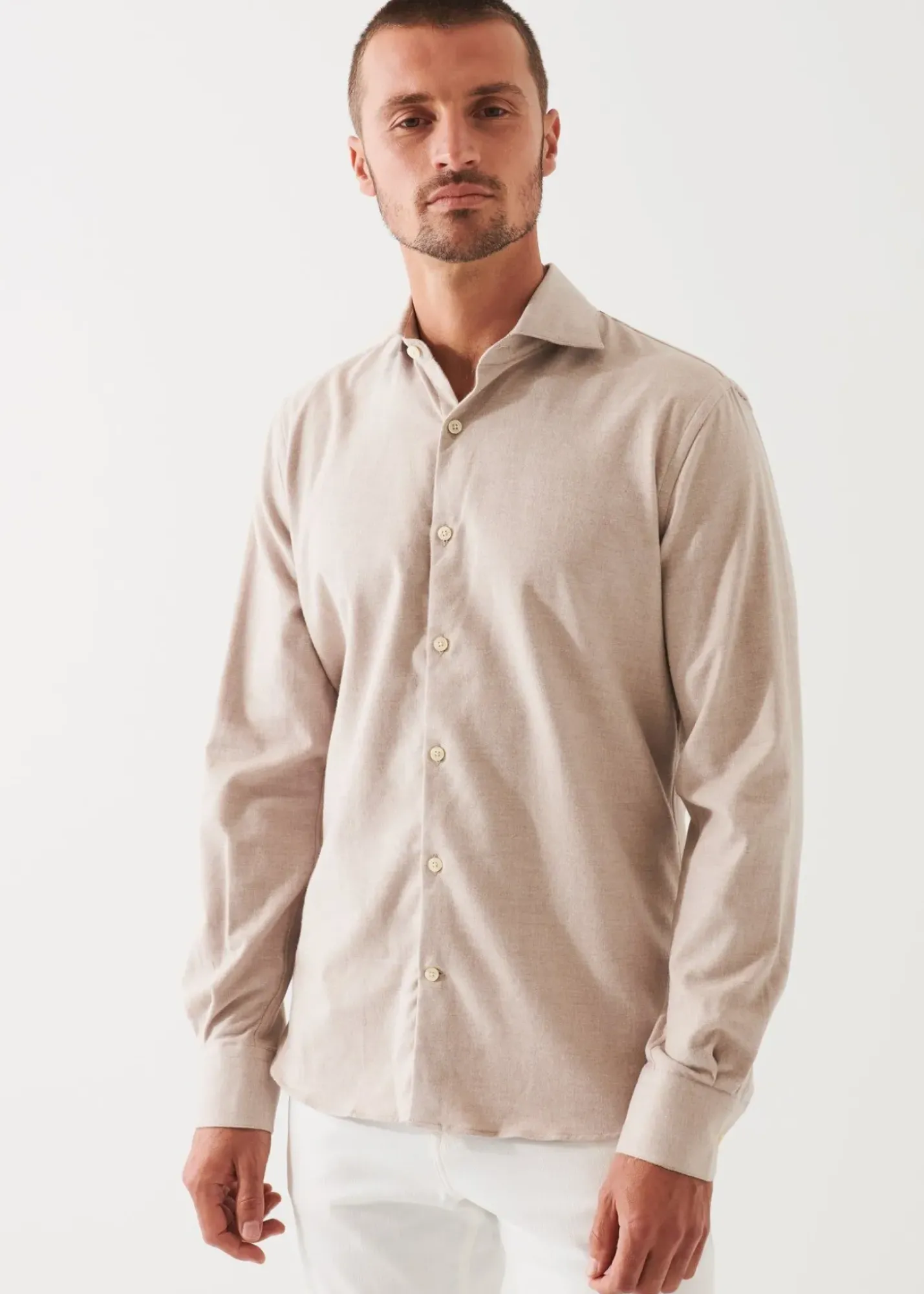 PATRICK ASSARAF Melange Flannel Shirt|Men Shirts