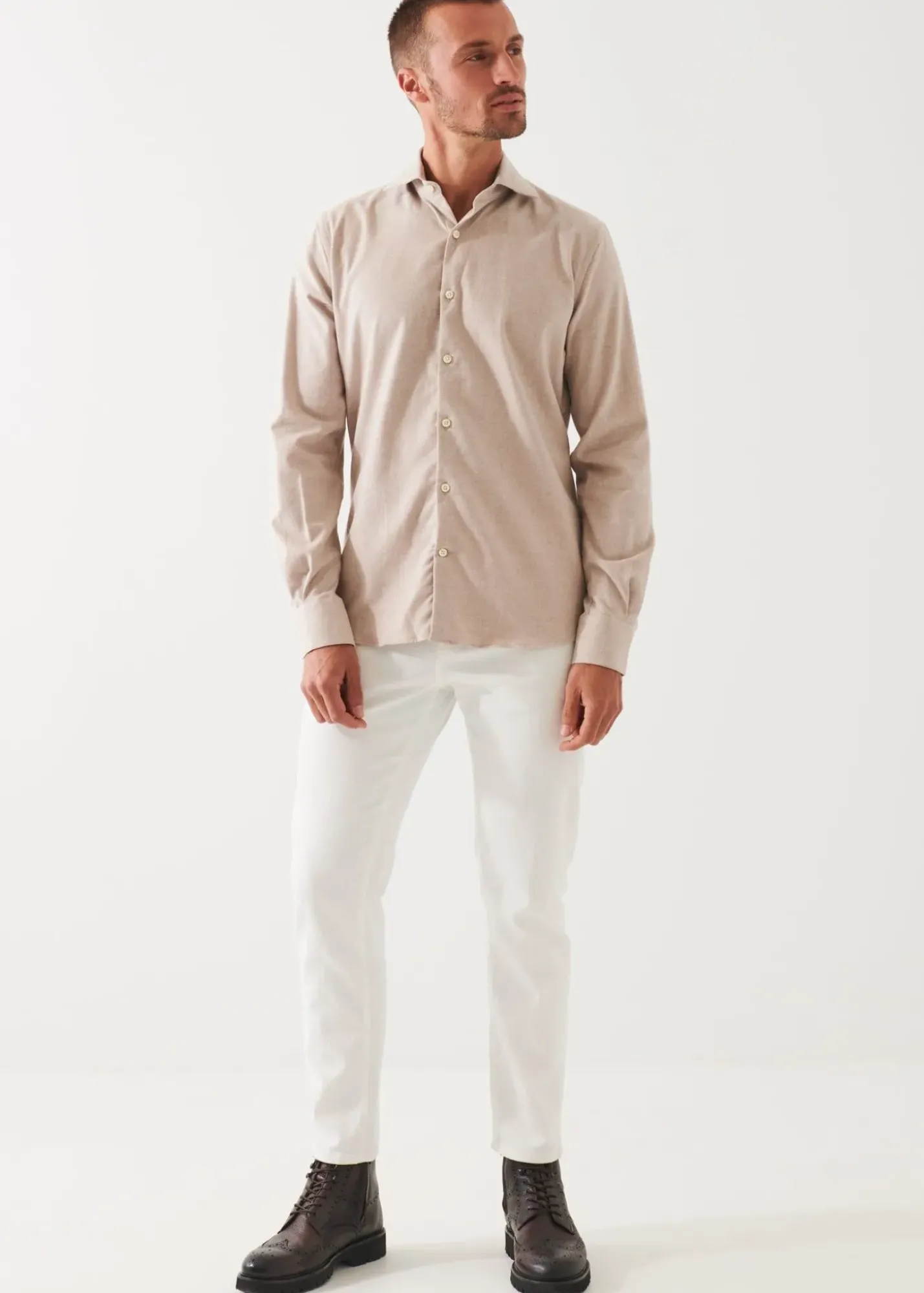 PATRICK ASSARAF Melange Flannel Shirt|Men Shirts