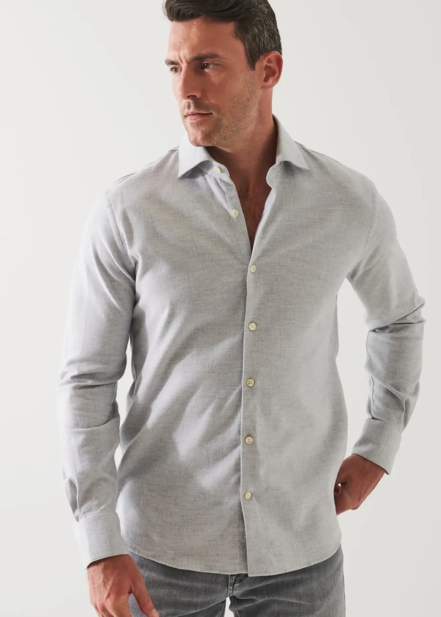 PATRICK ASSARAF Melange Flannel Shirt|Men Shirts