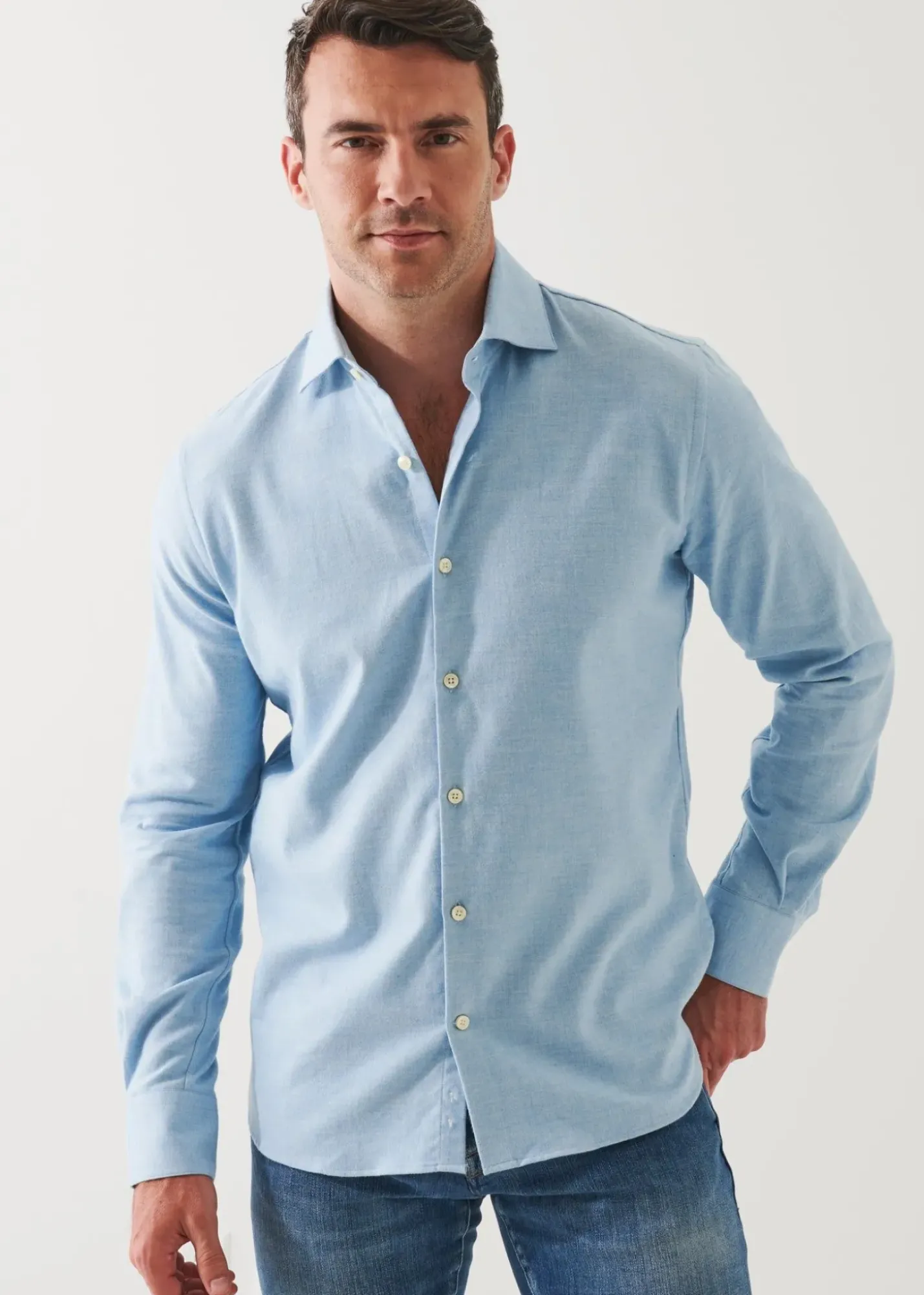 PATRICK ASSARAF Melange Flannel Shirt|Men Shirts