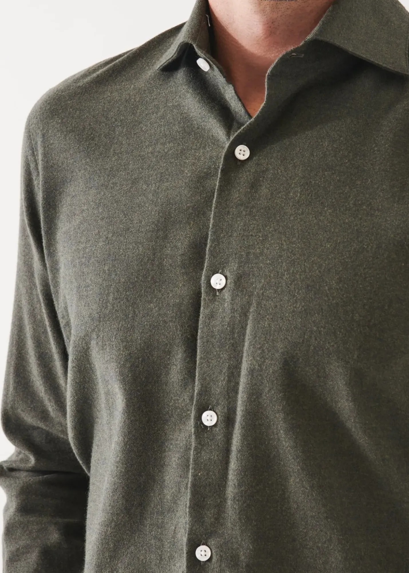 PATRICK ASSARAF Melange Flannel Shirt|Men Shirts
