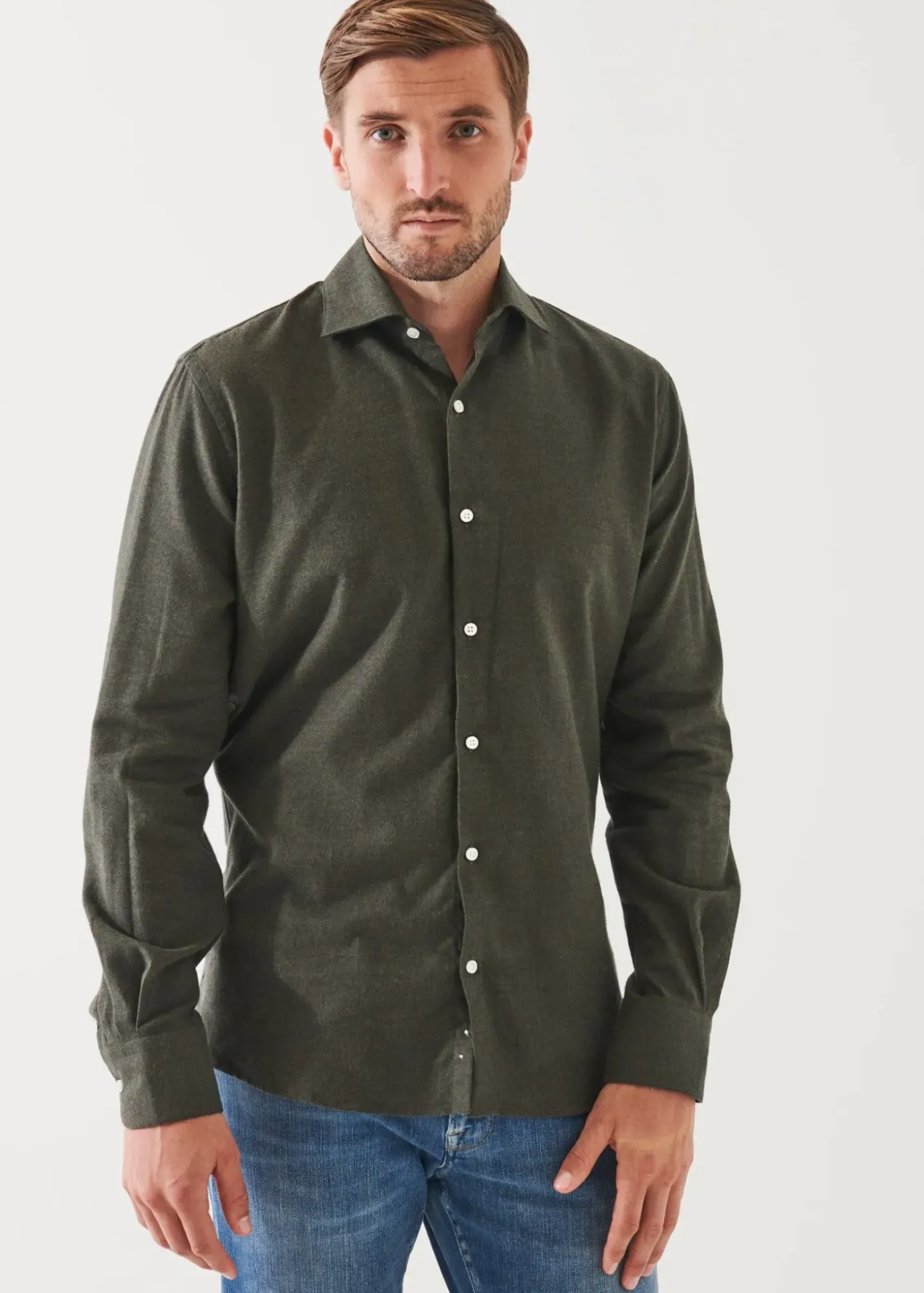 PATRICK ASSARAF Melange Flannel Shirt|Men Shirts