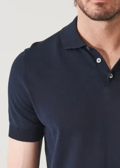 PATRICK ASSARAF Mercerized Cotton Button Polo|Men Polos