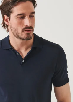 PATRICK ASSARAF Mercerized Cotton Button Polo|Men Knitwear