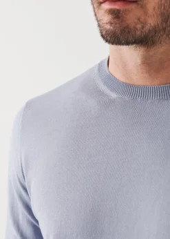 PATRICK ASSARAF Mercerized Cotton Long Sleeve Crewneck|Men Knitwear