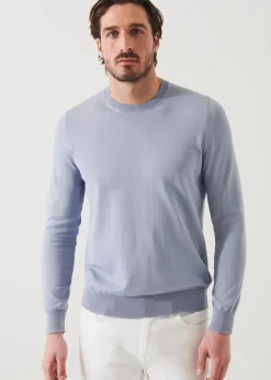 PATRICK ASSARAF Mercerized Cotton Long Sleeve Crewneck|Men Knitwear