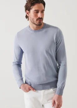 PATRICK ASSARAF Mercerized Cotton Long Sleeve Crewneck|Men Knitwear