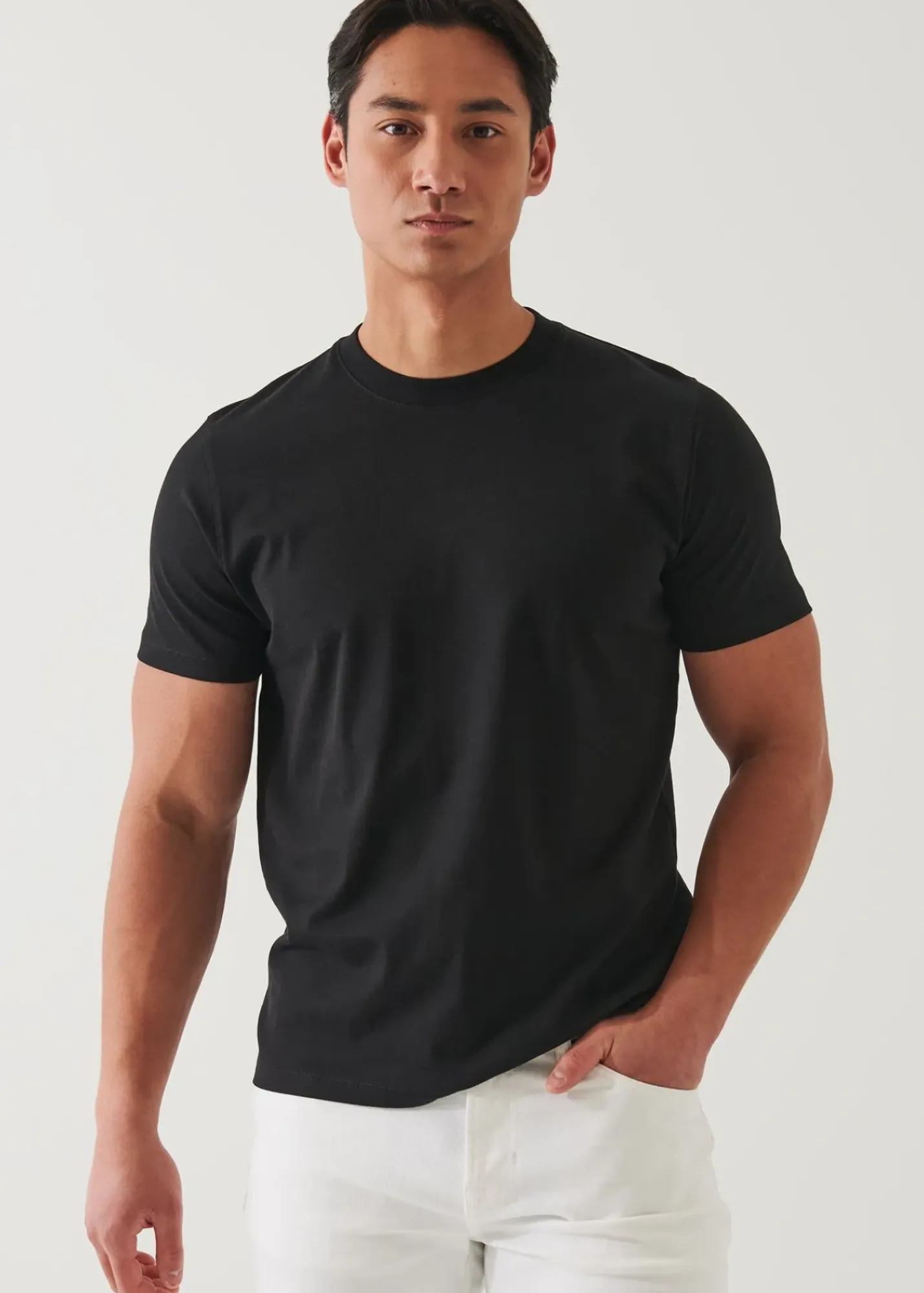 PATRICK ASSARAF Mercerized Pima Cotton High Neck T-Shirt|Men T-Shirts