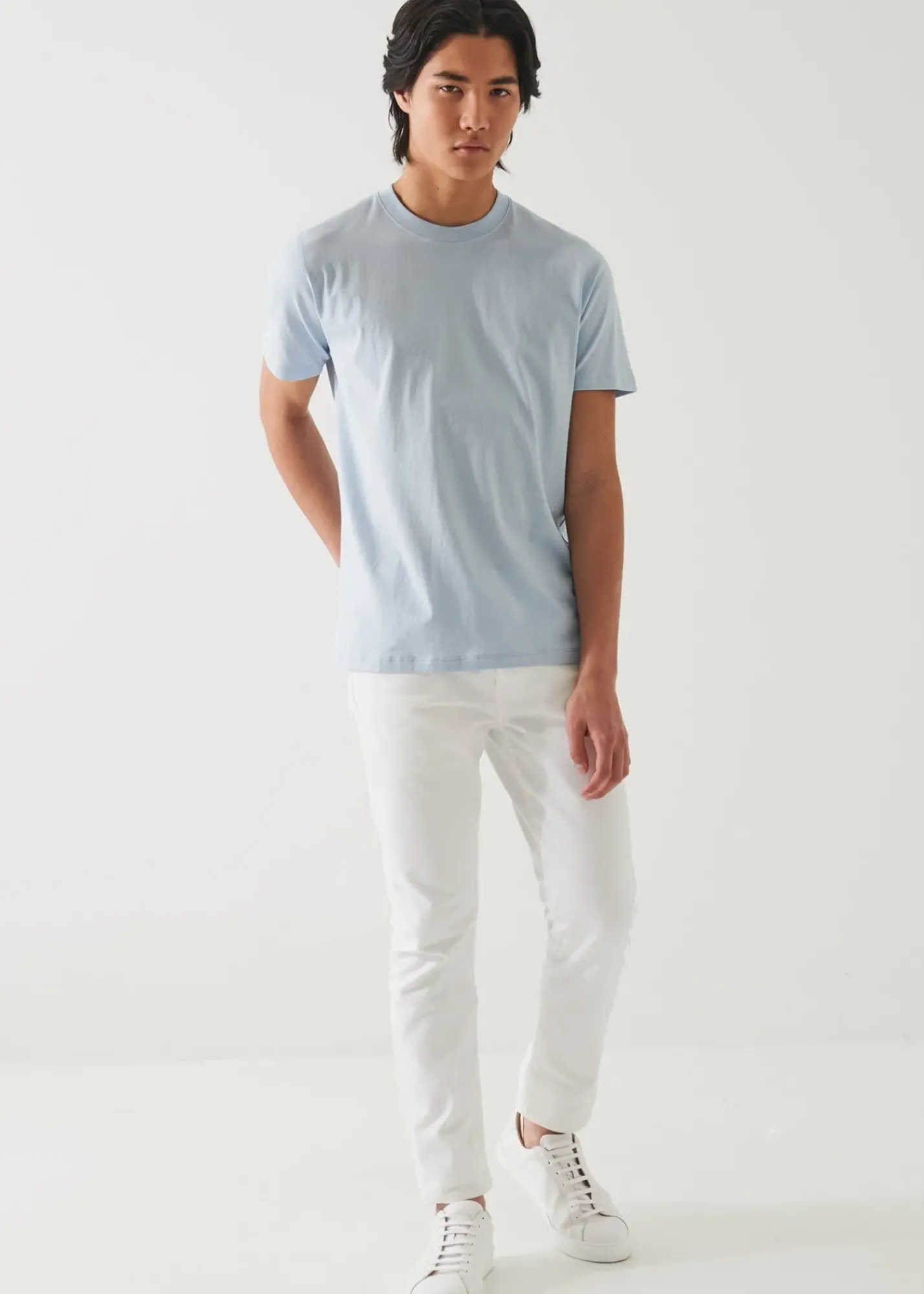 PATRICK ASSARAF Mercerized Pima Cotton High Neck T-Shirt|Men T-Shirts