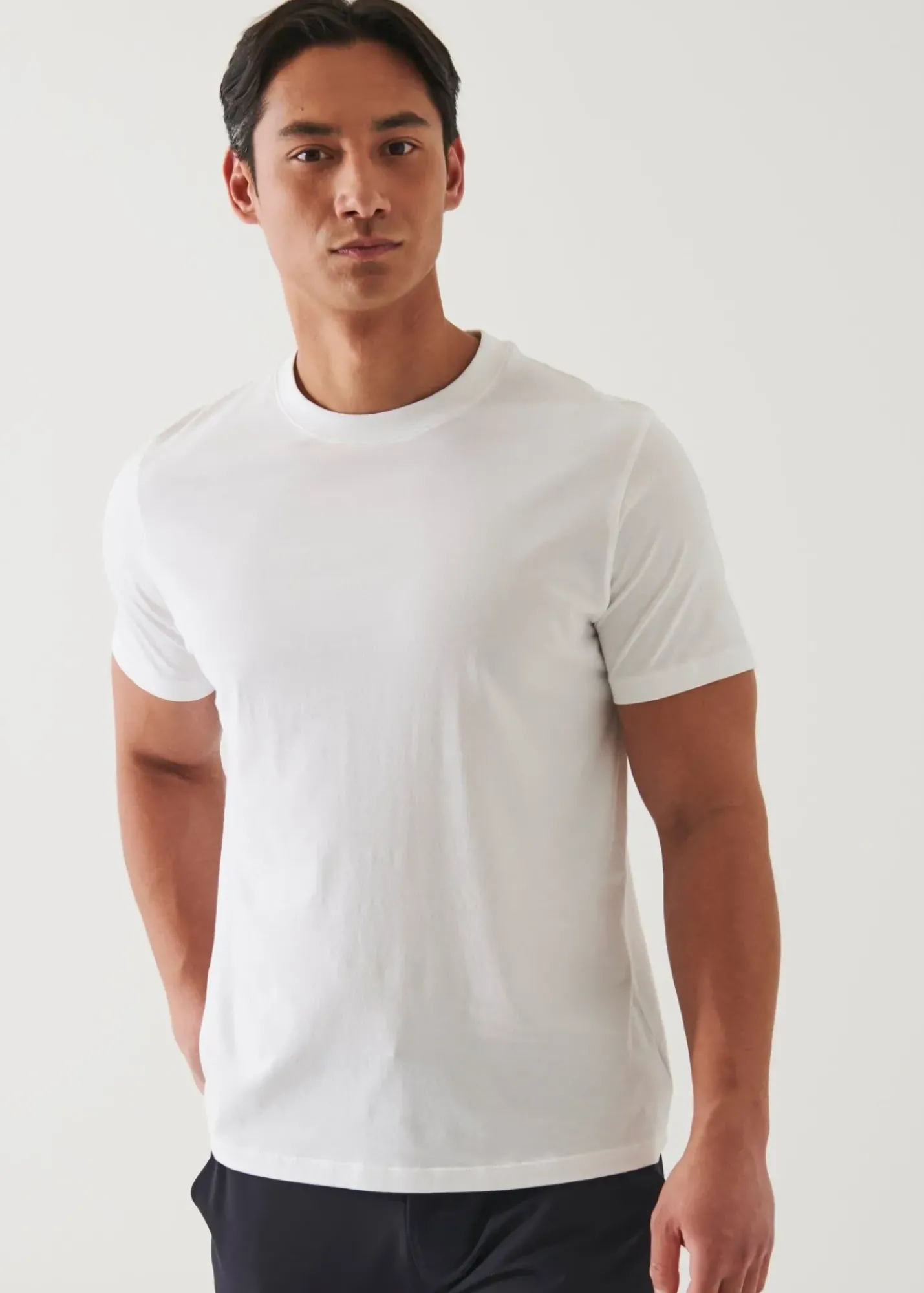 PATRICK ASSARAF Mercerized Pima Cotton High Neck T-Shirt|Men T-Shirts