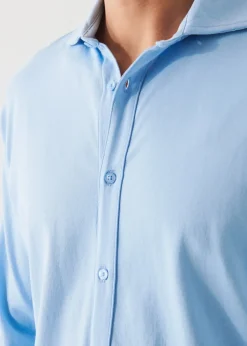 PATRICK ASSARAF Mercerized Pima Cotton Long Sleeve Button Front Shirt|Men Shirts