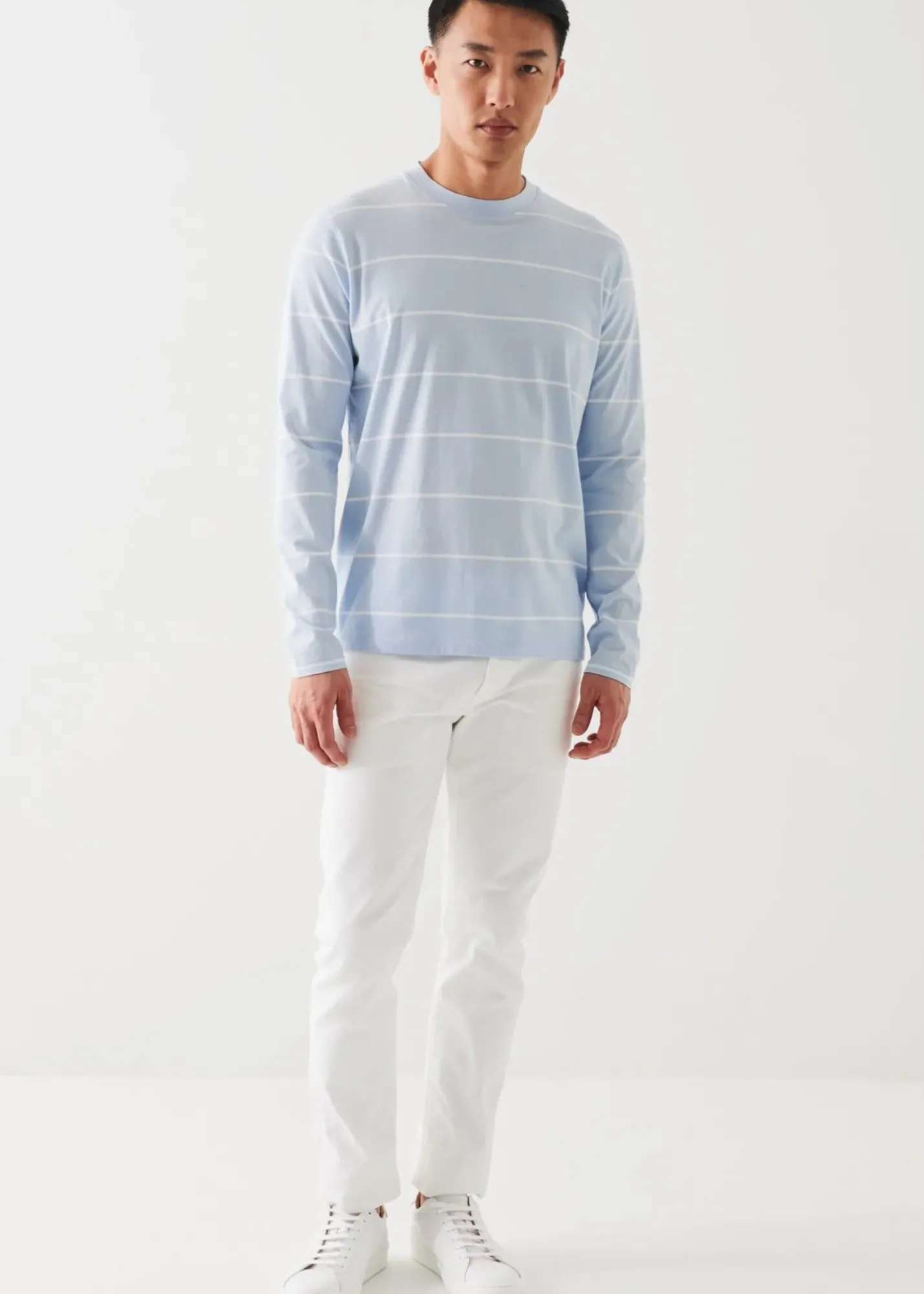 PATRICK ASSARAF Mercerized Pima Cotton Stretch Long Sleeve T-Shirt|Men T-Shirts