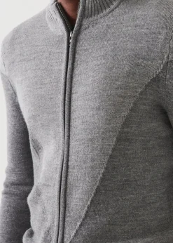 PATRICK ASSARAF Merino Colour Block Full-Zip|Men Knitwear